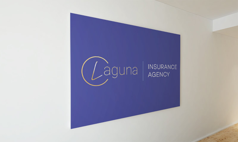 Laguna Insurance Agency logo on office wall -Independent Insurance Agency Consultation Advice